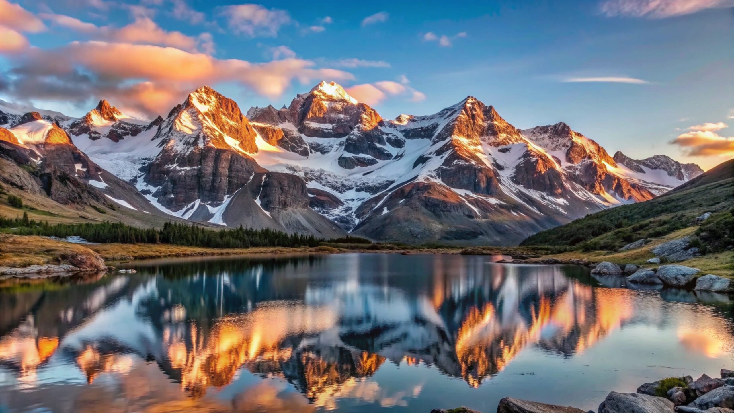 Sunrise over a mountain pathway
